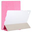 For Samsung Galaxy Tab A8 10.5 2021 X200 / X205 Silk Texture 3-fold Leather Tablet Case(Rose Red)