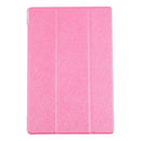For Samsung Galaxy Tab A8 10.5 2021 X200 / X205 Silk Texture 3-fold Leather Tablet Case(Rose Red)