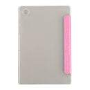 For Samsung Galaxy Tab A8 10.5 2021 X200 / X205 Silk Texture 3-fold Leather Tablet Case(Rose Red)