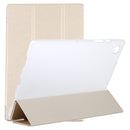 For Samsung Galaxy Tab A8 10.5 2021 X200 / X205 Silk Texture 3-fold Leather Tablet Case(Gold)