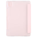 For Xiaomi Mi Pad 5 Pen Slot Transparent Back Cover Leather Tablet Case(Pink)