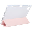 For Xiaomi Mi Pad 5 Pen Slot Transparent Back Cover Leather Tablet Case(Pink)