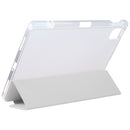 For Xiaomi Mi Pad 5 Pen Slot Transparent Back Cover Leather Tablet Case(Grey)