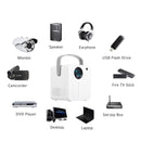 YJ350 Intelligent Portable HD Projector Home Theater, US Plug, Specification: Phone Screen Version(White)