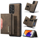 For Samsung Galaxy A73 5G DG.MING M2 Series 3-Fold Multi Card Bag + Magnetic Phone Case(Coffee)