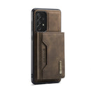 For Samsung Galaxy A73 5G DG.MING M2 Series 3-Fold Multi Card Bag + Magnetic Phone Case(Coffee)