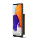 For Samsung Galaxy A73 5G DG.MING M2 Series 3-Fold Multi Card Bag + Magnetic Phone Case(Coffee)
