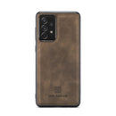 For Samsung Galaxy A73 5G DG.MING M2 Series 3-Fold Multi Card Bag + Magnetic Phone Case(Coffee)