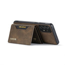 For Samsung Galaxy A73 5G DG.MING M2 Series 3-Fold Multi Card Bag + Magnetic Phone Case(Coffee)