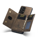 For Samsung Galaxy A73 5G DG.MING M2 Series 3-Fold Multi Card Bag + Magnetic Phone Case(Coffee)