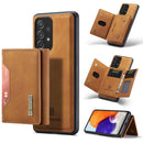 For Samsung Galaxy A73 5G DG.MING M2 Series 3-Fold Multi Card Bag + Magnetic Phone Case(Brown)