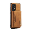 For Samsung Galaxy A73 5G DG.MING M2 Series 3-Fold Multi Card Bag + Magnetic Phone Case(Brown)