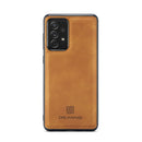 For Samsung Galaxy A73 5G DG.MING M2 Series 3-Fold Multi Card Bag + Magnetic Phone Case(Brown)