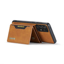 For Samsung Galaxy A73 5G DG.MING M2 Series 3-Fold Multi Card Bag + Magnetic Phone Case(Brown)