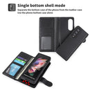 For Samsung Galaxy Z Fold3 5G 2 in 1 Split Folding Leather Phone Case(Carbon Fiber Black)