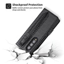 For Samsung Galaxy Z Fold3 5G 2 in 1 Split Folding Leather Phone Case(Carbon Fiber Black)