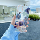 For Samsung Galaxy S21 FE 5G Translucent Plating Flower Phone Case(Cineraria)