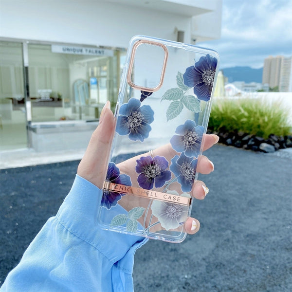 For Samsung Galaxy S21 FE 5G Translucent Plating Flower Phone Case(Cineraria)