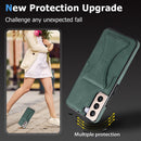 For Samsung Galaxy S22+ 5G Ultra-thin Shockproof Phone Case with Holder(Green)