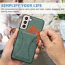 For Samsung Galaxy S22+ 5G Ultra-thin Shockproof Phone Case with Holder(Green)