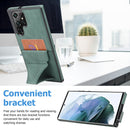 For Samsung Galaxy S22 Ultra 5G Ultra-thin Shockproof Phone Case with Holder(Green)