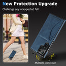 For Samsung Galaxy S22 Ultra 5G Ultra-thin Shockproof Phone Case with Holder(Blue)