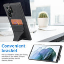 For Samsung Galaxy S22 Ultra 5G Ultra-thin Shockproof Phone Case with Holder(Black)