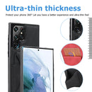 For Samsung Galaxy S22 Ultra 5G Ultra-thin Shockproof Phone Case with Holder(Black)