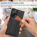 For Samsung Galaxy S22 Ultra 5G Ultra-thin Shockproof Phone Case with Holder(Black)