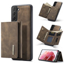 For Samsung Galaxy S22 5G DG.MING M1 Series 3-Fold Multi Card Wallet + Magnetic Phone Case(Coffee)