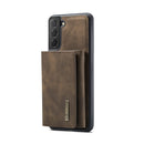 For Samsung Galaxy S22 5G DG.MING M1 Series 3-Fold Multi Card Wallet + Magnetic Phone Case(Coffee)