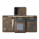 For Samsung Galaxy S22 5G DG.MING M1 Series 3-Fold Multi Card Wallet + Magnetic Phone Case(Coffee)