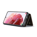 For Samsung Galaxy S22 5G DG.MING M1 Series 3-Fold Multi Card Wallet + Magnetic Phone Case(Coffee)