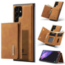 For Samsung Galaxy S22 Ultra 5G DG.MING M1 Series 3-Fold Multi Card Wallet + Magnetic Phone Case(Brown)