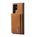 For Samsung Galaxy S22 Ultra 5G DG.MING M1 Series 3-Fold Multi Card Wallet + Magnetic Phone Case(Brown)