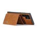For Samsung Galaxy S22 Ultra 5G DG.MING M1 Series 3-Fold Multi Card Wallet + Magnetic Phone Case(Brown)