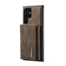 For Samsung Galaxy S22 Ultra 5G DG.MING M1 Series 3-Fold Multi Card Wallet + Magnetic Phone Case(Coffee)