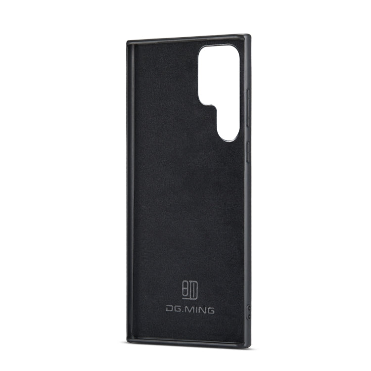 For Samsung Galaxy S22 Ultra 5G DG.MING M1 Series 3-Fold Multi Card Wallet + Magnetic Phone Case(Coffee)