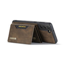 For Samsung Galaxy S22 5G DG.MING M2 Series 3-Fold Multi Card Bag + Magnetic Back Cover Phone Case(Coffee)