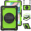 For Samsung Galaxy Tab A8 10.5 2021 X200 / X205 Silicone + PC Tablet Case(Yellow Green + Black)