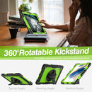For Samsung Galaxy Tab A8 10.5 2021 X200 / X205 Silicone + PC Tablet Case(Yellow Green + Black)