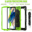 For Samsung Galaxy Tab A8 10.5 2021 X200 / X205 Silicone + PC Tablet Case(Yellow Green + Black)