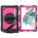 For Samsung Galaxy Tab A8 10.5 2021 X200 / X205 Silicone + PC Tablet Case(Rose Red + Black)