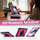 For Samsung Galaxy Tab A8 10.5 2021 X200 / X205 Silicone + PC Tablet Case(Rose Red + Black)