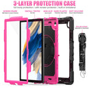 For Samsung Galaxy Tab A8 10.5 2021 X200 / X205 Silicone + PC Tablet Case(Rose Red + Black)