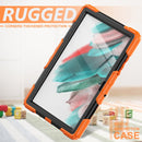 For Samsung Galaxy Tab A8 10.5 2021 X200 / X205 Silicone + PC Tablet Case(Black + Orange)