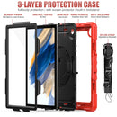 For Samsung Galaxy Tab A8 10.5 2021 X200 / X205 Silicone + PC Tablet Case(Black + Red)