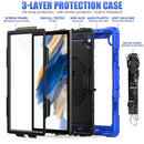 For Samsung Galaxy Tab A8 10.5 2021 X200 / X205 Silicone + PC Tablet Case(Black + Blue)