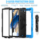 For Samsung Galaxy Tab A8 10.5 2021 X200 / X205 Silicone + PC Tablet Case(Black + Light Blue)