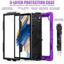 For Samsung Galaxy Tab A8 10.5 2021 X200 / X205 Silicone + PC Tablet Case(Black + Purple)